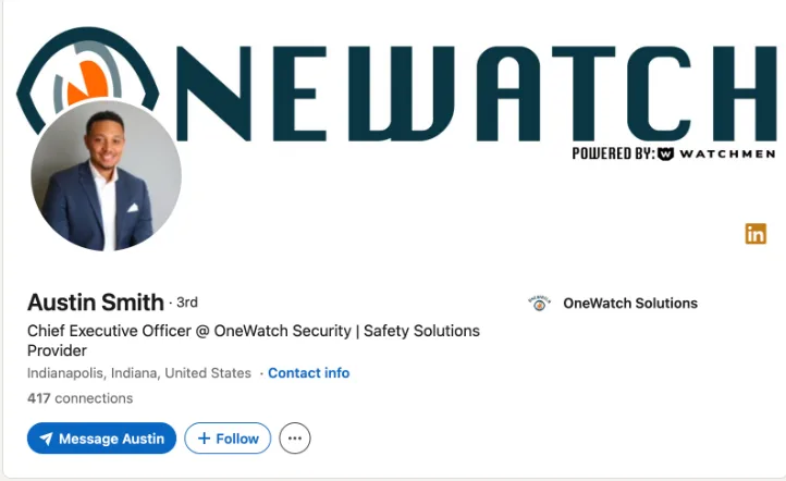 Austin's OneWatch LinkedIn profile