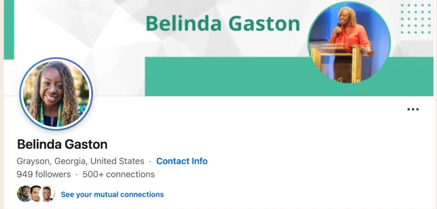 Belinda's LinkedIn profile